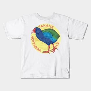 Takahe New Zealand Bird Kids T-Shirt